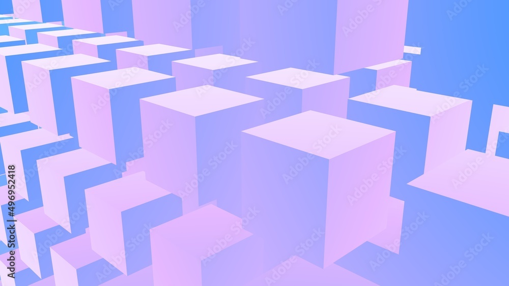 Poster cubic abstract background. rendering an image.