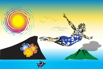 Spirit Diver Illustration