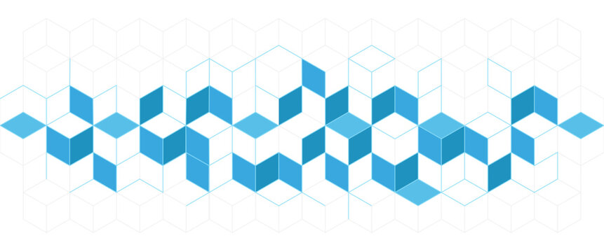 Abstract background with isometric vector blocks on white background