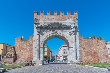Arch of Augustus in Rimini, Italy - obrazy, fototapety, plakaty