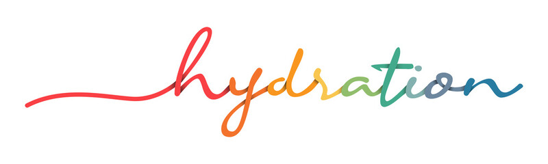 Hydration Handwriting Colorful Lettering Calligraphy Banner. Greeting Card Vector Illustration.