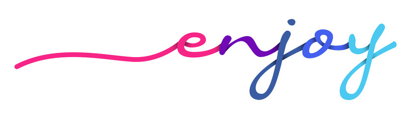 Enjoy Handwriting Colorful Lettering Calligraphy Banner. Greeting Card Vector Illustration.