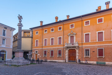 Commercial street in the center of Italian town Ravenna