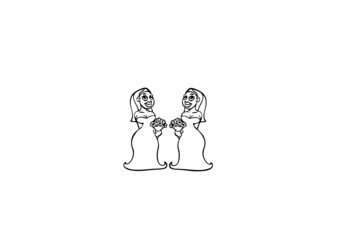 couple gay lesbian  in wedding