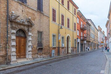 Street in the center of Italian town Ravenna