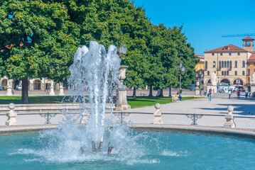 Fountain at Prato della valle in Italian town Padua