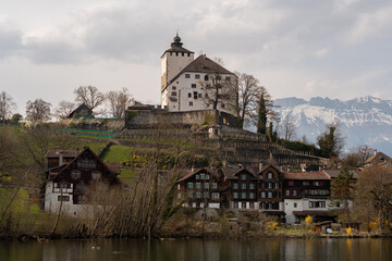 Fototapeta na wymiar Werdenberg castle in Buchs in Switzerland