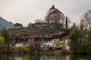 Fototapeta na wymiar Werdenberg castle in Buchs in Switzerland