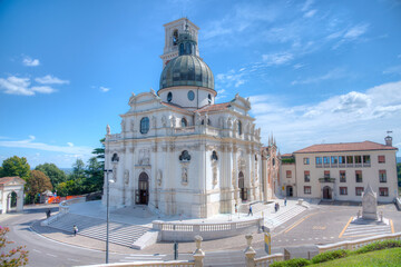 View of the Sanctuary of Madonna di Monte Berico in Italian town Vicenza