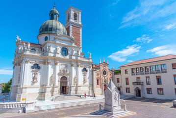 View of the Sanctuary of Madonna di Monte Berico in Italian town Vicenza