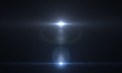 Lens Flare light over background. Easy to add overlay or screen filter over photos