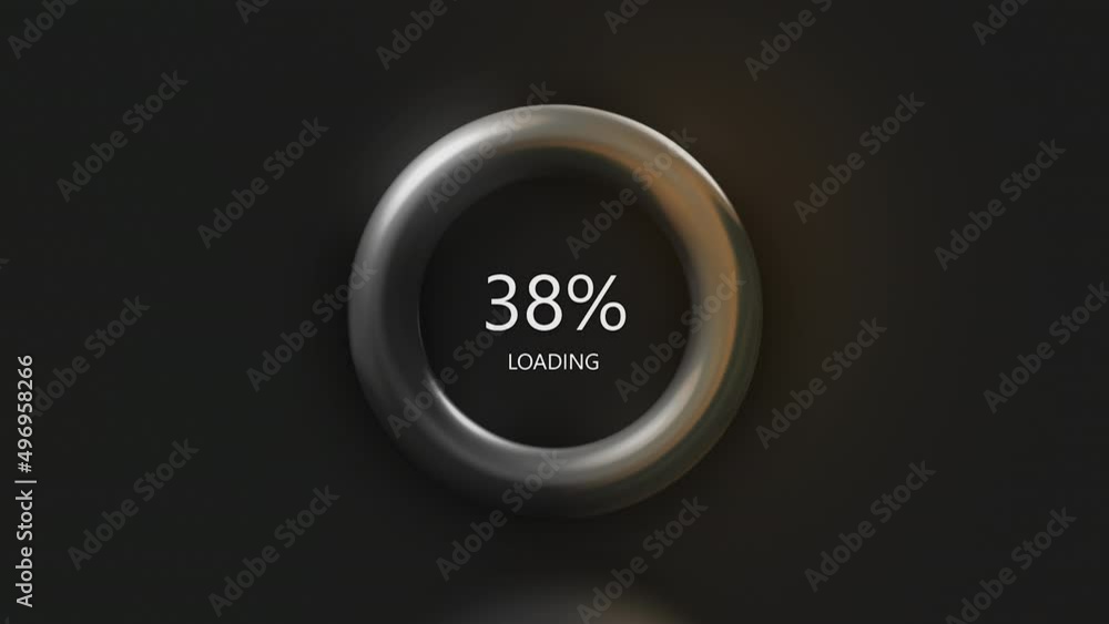 Poster color ring with percentages of file downloads. motion. bright 3d loading ring with inscription and p