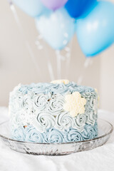 Blue frozen birthday cake