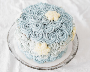 Blue frozen birthday cake