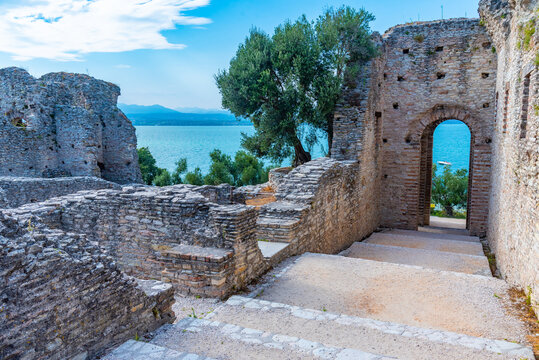 Roman ruins Grotte di Catullo in Sirmione in Italy