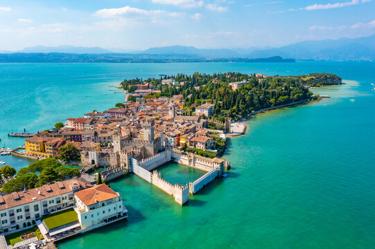 Panorama view of Italian town Sirmione