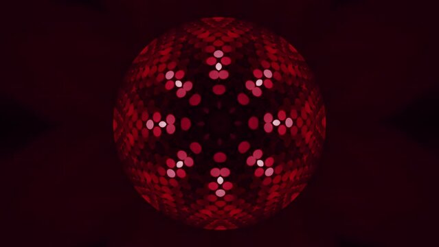 Bright red background. Media.The red animation is as if you are looking into a kaleidoscope and various patterns are created according to the type of flowers and so on.