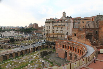 Fototapeta na wymiar The ancient Roman markets of Traiano in Rome