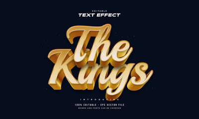 Luxury Golden Text Style with 3D Effect. Editable Text Style Effect