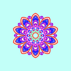 background with flowers. Colorful flowers pattern mandala