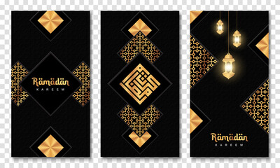 Set of ramadan kareem islamic greeting card background. Ramadan greeting card. Vector illustration