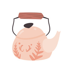 pink kettle with leaves