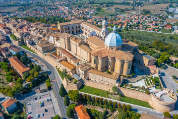 Aerial view of the Sanctuary of the Holy House of Loreto in Italy