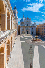 Piazza della Madonna and the Sanctuary of the Holy House of Loreto in Italy
