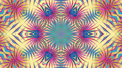 Fototapeta na wymiar Abstract multicolored textural symmetrical background kaleidoscope.