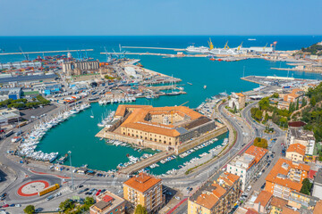 Panorama view of Italian town Ancona, Italy