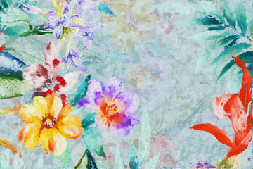 Fototapeta na wymiar Abstract beautiful oil painting flower illustration