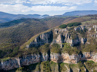 Fototapeta na wymiar Aerial view of Lakatnik Rocks at Iskar river and Gorge, Bulgaria