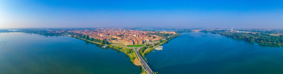 Aerial view of Italian town Mantua