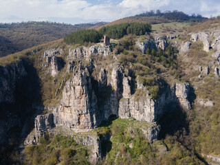 Aerial view of Lakatnik Rocks at Iskar river and Gorge, Bulgaria
