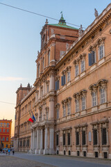 Sunset view of Palazzo Ducale in Italian town Modena