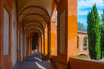 Portico leading to Sanctuary of the Madonna di San Luca in Bologna, Italy