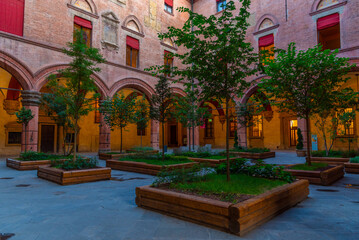 Courtyard of the palazzo d'Accuriso in the italian city bologna