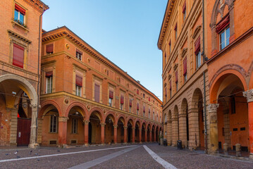 View of the piazza Santo Stefano in the italian city Bologna. © dudlajzov