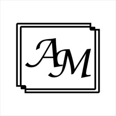 AM letter logo icon vector template on white background creative letter AM icon. AM vector.