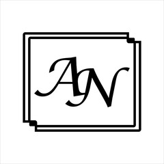 AN letter logo icon vector template on white background creative letter AN icon. AN vector.