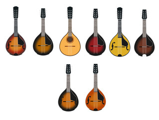 Naklejka premium Mandolim Acoustic Guitar / Ai Illustrator / Editable
