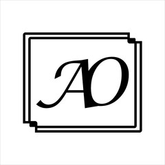 AO letter logo icon vector template on white background creative letter AO icon. AO vector.