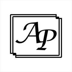 AP letter logo icon vector template on white background creative letter AP icon. AP vector.
