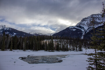 River train in the winter