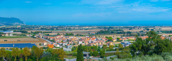 Aerial view of Conero natural park in Italy