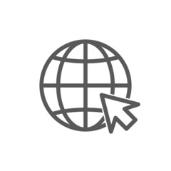 vector illustration of globe icon and web arrow.