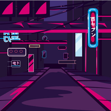 neon city illustration