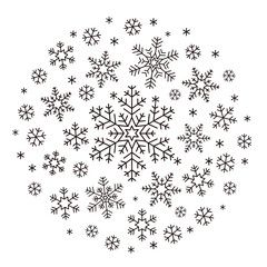 Snowflake icons, from small to big