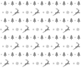 Cute deer on the knitting pattern, nordic seamless Christmas pattern, vector illustration