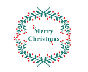 Decoration Christmas wreath, door wreath, stock illustration